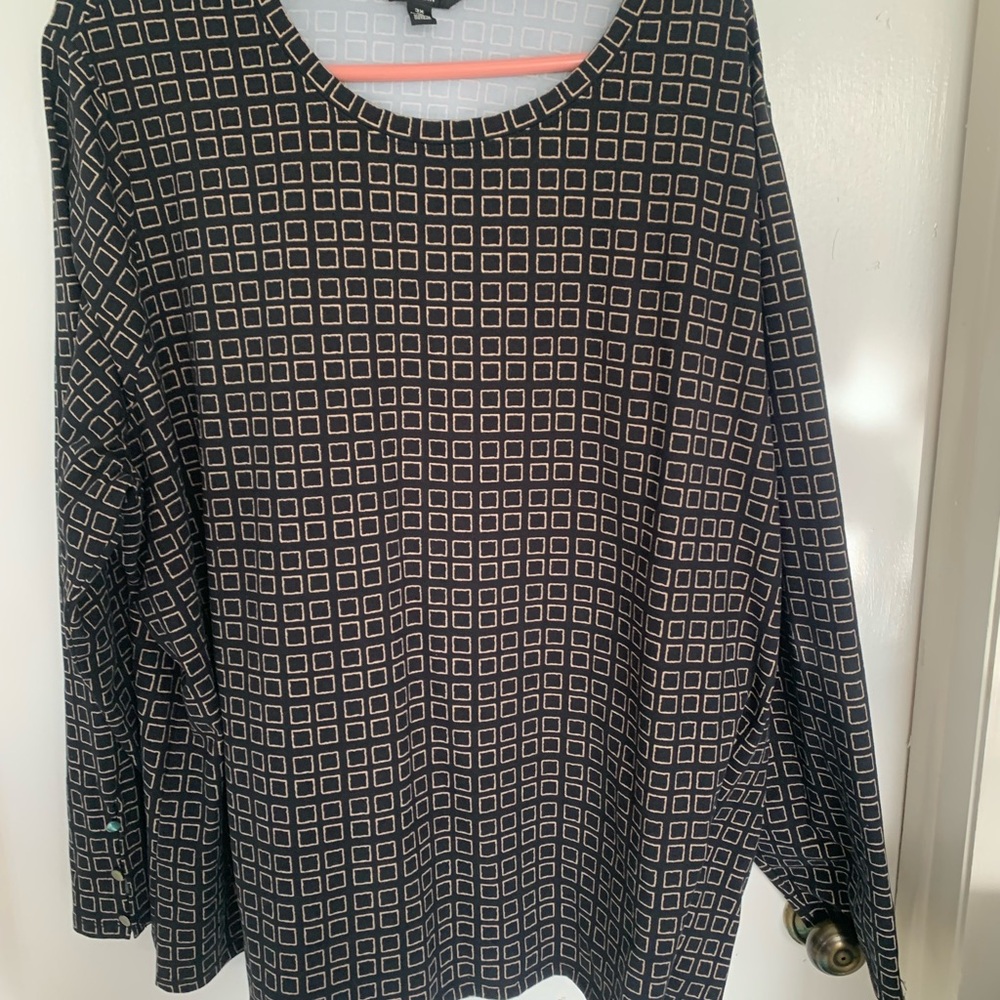 New Brown and gold Geometric Women's Top plus size